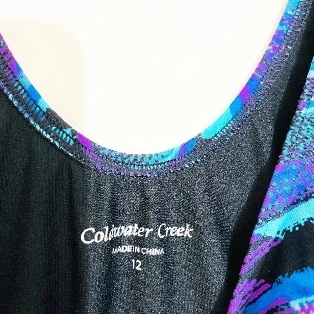 Coldwater Creek One Piece Swimwear Women Size 12 Blue/Black